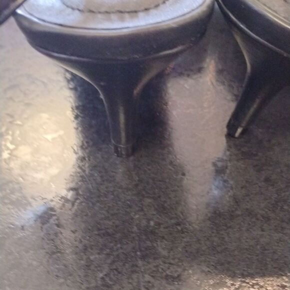 Comfort Black Mesh Heels - Picture 3 of 5